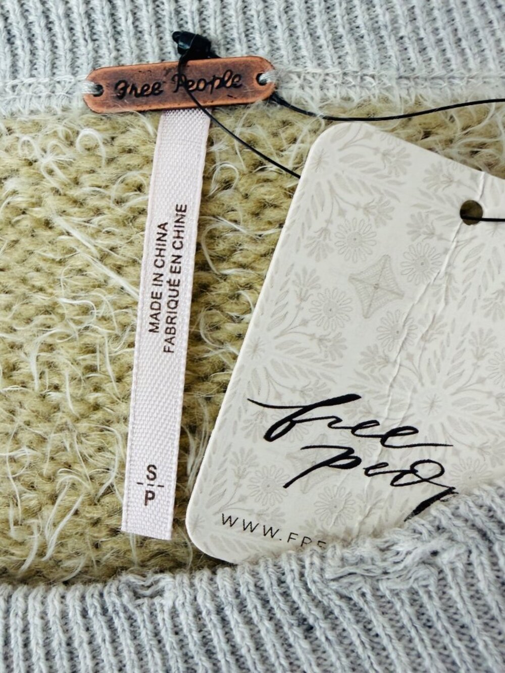 RARE NWT Free People Embellished Pull Over Knit Sweater | Mob Wife Coquette Boho - Picture 12 of 16